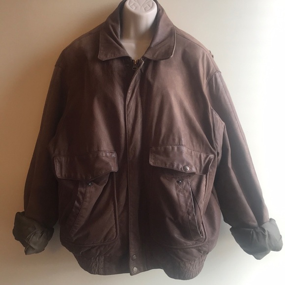 Vintage 80s Oversized Leather Jacket - Picture 1 of 8